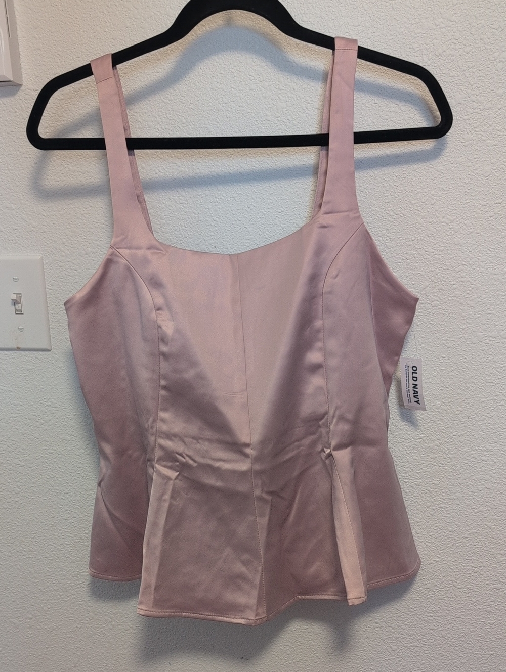 Old Navy Square Neck Peplum Satin Top